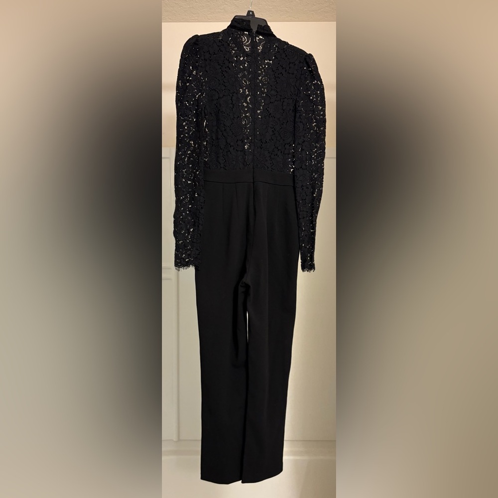 Express Black Lace Detail Jumpsuit
